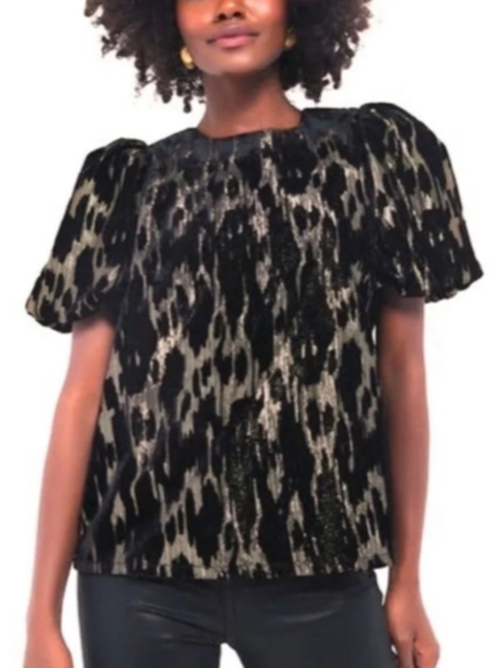 Tuckernuck Pomander Place Black Velvet Burnout Lyla Top, M, NWT